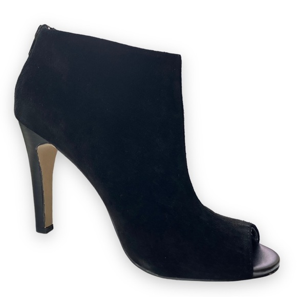 JULIANNE Hough for Sole Society Angela Black Suede Peep Toe Booties - Picture 9 of 16